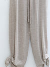 SWAYING 25 Fall/Winter Collection: Knotted Wool Tapered Leg Casual Pants SW-SW25AW3B12C1S2-MI (Beige)